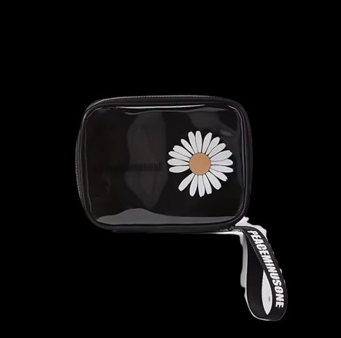 1PC Daisy Cosmetic Bag for Women Portable Travel Toiletry Bag -green